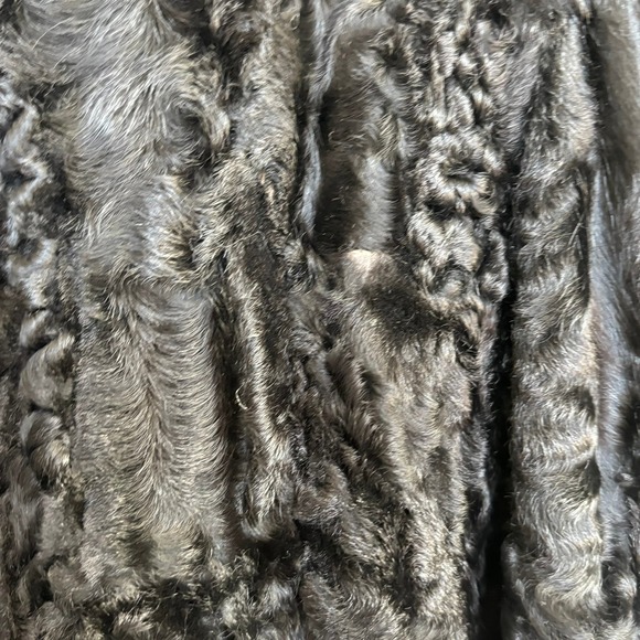 Vintage Custom Persian Lamb Broadtail Coat 1950s? Large? Bell Sleeves Mid Length - Picture 11 of 16
